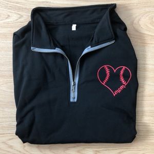 New baseball mom 3/4 zip